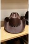 Men's Cowboy Hat with Felt Western Leather Band - 6