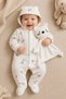 Baby Boy Hooded Jumpsuit with Booties and Sleeping Companion Set