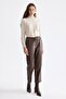 Beli Lace-Up Ankle Length Leather Trousers 14123 - 2