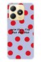 Realme C61 / C63 Compatible Red Polka Dot Pattern Transparent Phone Case