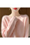 Women's Pink Round Neck Sweater - 3