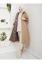 Leopard Print Inside Detail Hooded Trench Coat with Elastic Waist Mde1205010 - 2