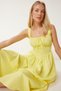 Corset Look Poplin Midi Dress Lub0224 Yellow
