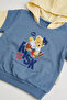 Baby Boy Hooded Skateboard Teddy Bear Printed Tracksuit Set - 2
