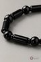 Cylinder Stone Onyx Bracelet Black Natural Stone Flexible Elastic Unisex Accessory - 4