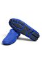 Dark Blue Color Laceless Genuine Leather Men's Shoes - 3