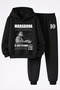 Diego Armando Maradona Printed 3-Yarn Quality Sweatshirt and Trackpants Kids' Top-Bottom Set