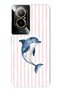 Realme 12 Lite Compatible Pastel Dolphin Patterned Transparent Phone Case