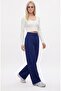 Line Women's Lycra Velcro Closure Cobalt Blue Palazzo Trousers - 2