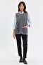 Women's Crew Neck Cross Patterned Short Wool Vest Smoked - 6