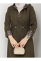 Leopard Print Inside Detail Hooded Trench Coat with Elastic Waist Mde1205010 - 7