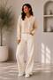 Women's Acrylic Knitwear Jacket Double-Breasted Collar Double Row Gold Buttons Stylish Short Knitwear Jacket - 4