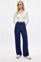 Line Women's Lycra Velcro Closure Cobalt Blue Palazzo Trousers - 3