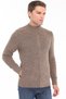 Mink Men's 40% Wool 40% Cotton 20% Acrylic Ribbed Plain Knit Full Zipper Stand Collar Knitwear Cardigan Trist- - 4