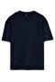 Unisex oversize wide cut 100% cotton 3-pack navy-white-grey crew neck t-shirt - 3