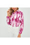 Women's Pink Tie-dye print Long Sleeve Shirt - 2