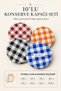 10 Pieces Hygienic Packaged Jar Lids – Multi-Colored Plaid Pattern Metal Canning Jar Lids – 82 mm - 2