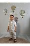 Short-Sleeved Milano Striped Boys' 4-Piece Vest Set – Shirt, Pants, Vest & Bow Tie - 3