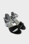 Glittery Stone-Strapped Heeled Evening Dress Girls' Sandals Black - 2