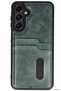Zngzrmll Galaxy S24 Fe Case Sara Leather Case with Business Card Holder - (173033) Dark Green