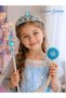 Princess Crown and Wand Set with Braided Hair, Sparkling Girl's Costume Toy Accessory Set - 3