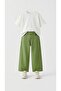 Girl's Comfortable Cut Pants Green Trousers 9/14 Years - 3