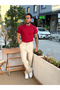 Basic Crew Neck Knitwear T-Shirt Burgundy - 2