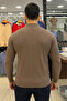 Men's Winter Large Size Dark Brown Zippered Sweatshirt - 5