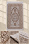 Glittery Prayer Rug with Tassels and Traditional Motifs - Brown - 3