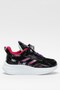 Children's Velcro Smart Lacing Sports Shoes Black - Fuchia