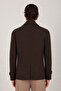 Men's Brown Premium Series Double-Breasted Wide Collar Modern Cut Cashmere Coat - 5