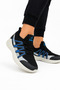 Knitwear Poly Sole Smart Lace-Up Children's Sports Shoes Black - Blue - 4