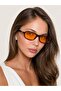 Unisex Rectangular Sunglasses Leopard Pattern Frame Orange Glass Montes C5 - 2