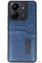 Zngzrmll Redmi 13C Case Sara Leather Case with Business Card Holder (172812) - Navy Blue - 2