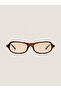 Unisex Rectangular Sunglasses Leopard Pattern Frame Beige Glass Montes C2