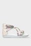 Zippered Ankle Sandals for Girls Beige