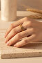Adjustable Honeycomb Patterned Yellow Tone Stylish Ring - 4