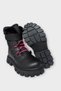 Velcro Smart Lace-Up Fur-Lined Cold and Water Resistant Girls' Boots Black - Fuchsia - 5