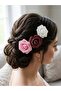 3 rose hair clips
