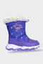 Water Repellent Adjustable Lace-Up Fur Girls' Boots Lilac