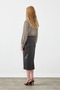 Anvelop Cut Midi Leather Skirt - Brown - 6