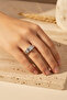 Adjustable Gray Color Baguette Stone Stylish Women's Ring - 4