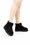 Thick Soled Short Children's Boots with Fur Inside Black - 2
