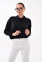 Women's High Collar Modal Sweatshirt with Rubber Detail at the Bottom 265194 - - 4