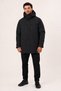 Men's Black, Fleece-Lined, Hooded, Water and Wind Resistant, Long Parka Coat
