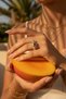 Yellow Color Adjustable Stylish Women's Ring with Blue Stone and Zircon Detail - 2