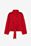 Premium Model Stand Collar Back Windbreaker Detailed Lined Women's Trench Coat Jacket - 4