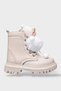 Cold-Proof Girls' Boots with Toys and Zipper Beige