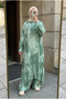 Women's Patterned Oversize Kimono Shirt and Pants Two-Piece Set