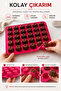 2 Pcs 25-Cavity Flower Shape Silicone Cake Mold 5X5 Array Pink Chocolate Ice and Mini Dessert Mold - 7
